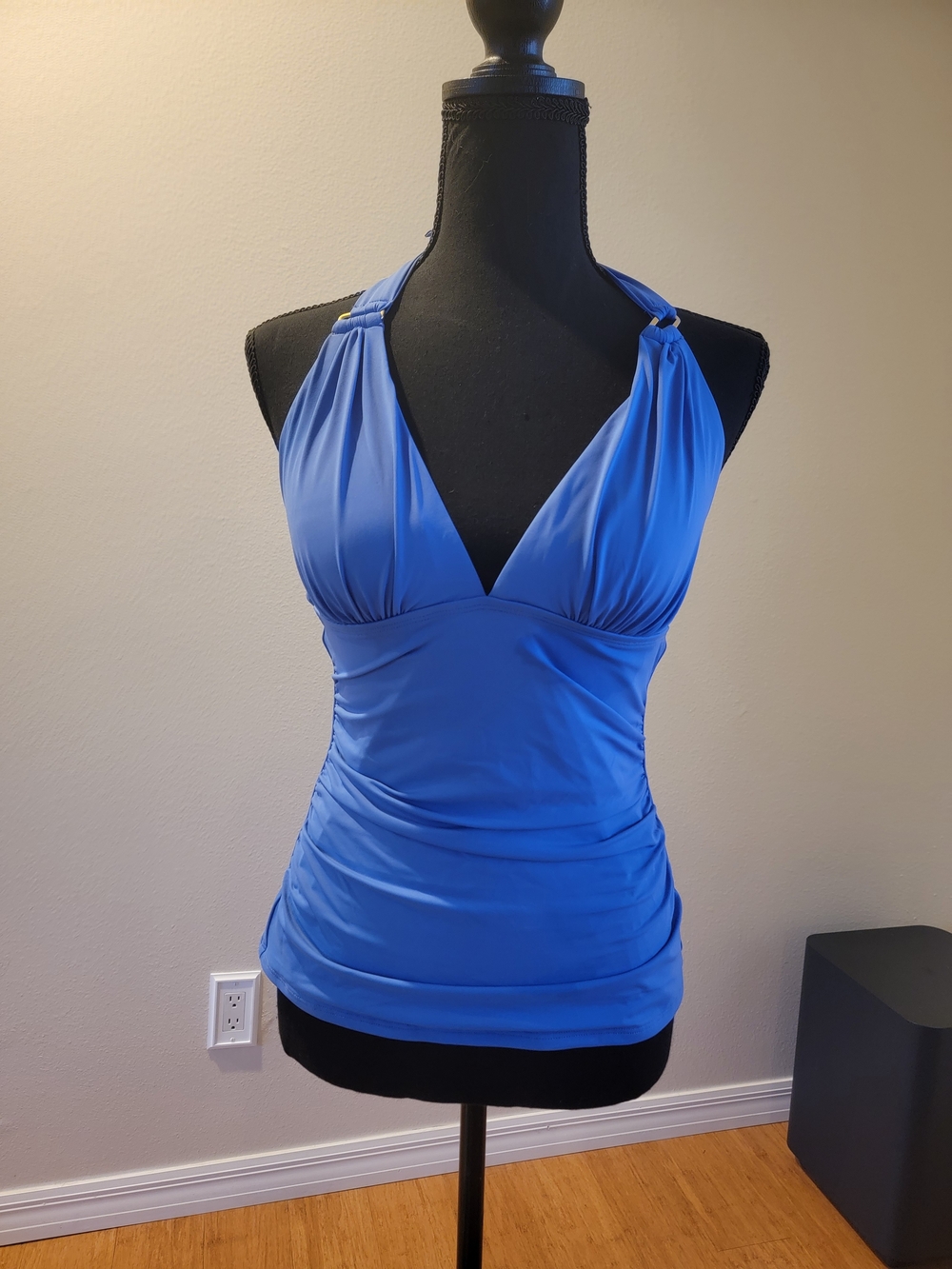 Tommy Bahama Royal Blue Halter Ruched Tank